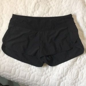 Black Lululemon running shorts